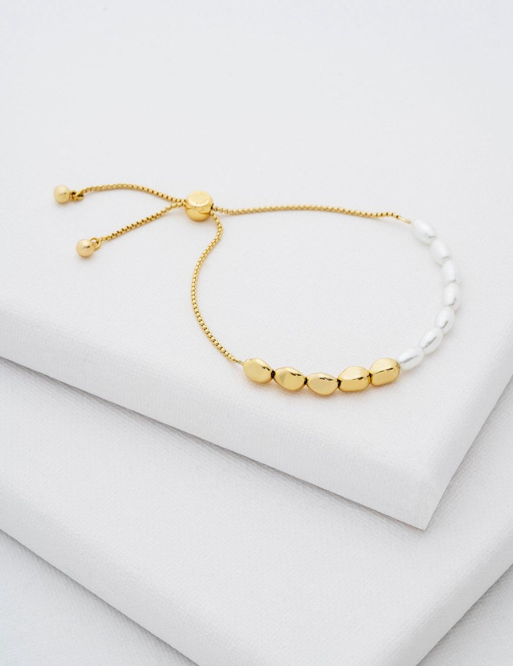 Gold Ted Baker INELA - Island Pearl Bead Adjustable Women Bracelets | Canada  REH-971062