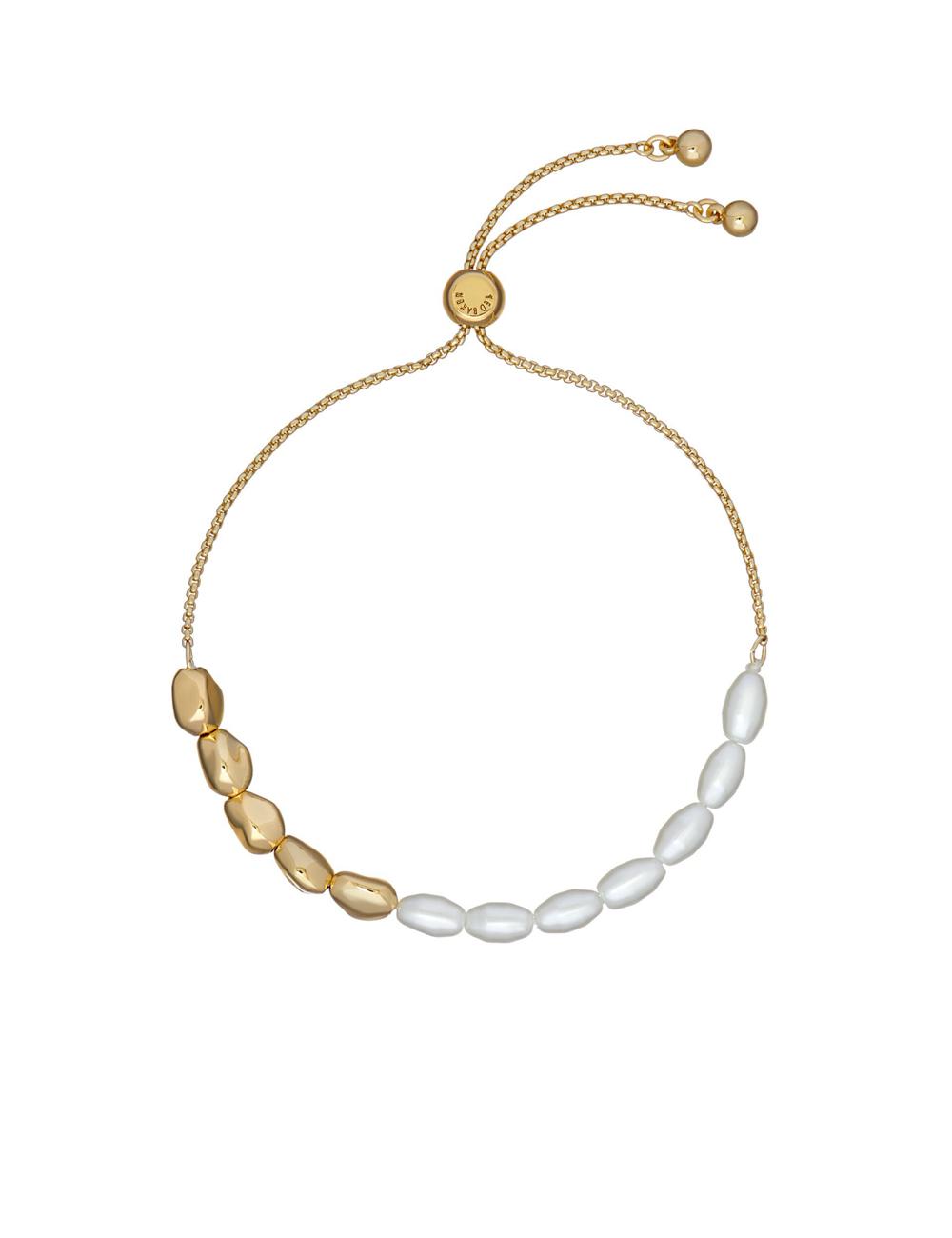 Gold Ted Baker INELA - Island Pearl Bead Adjustable Women Bracelets | Canada  REH-971062