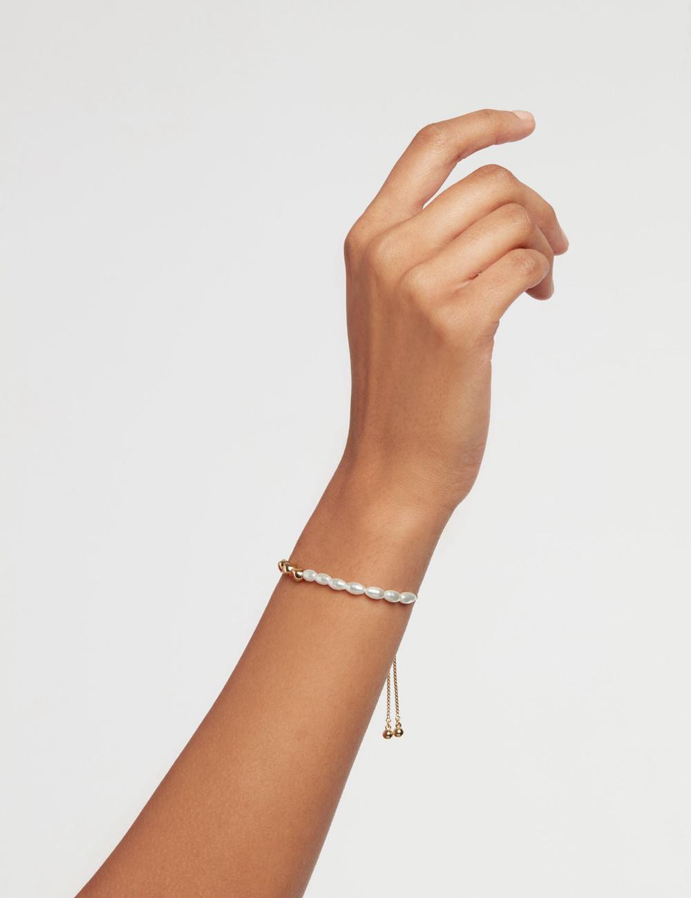 Gold Ted Baker INELA - Island Pearl Bead Adjustable Women Bracelets | Canada  REH-971062