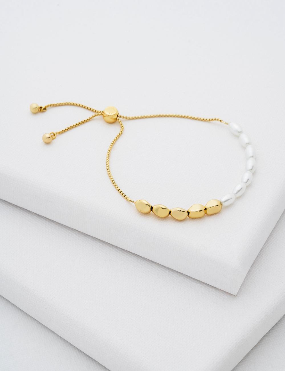 Gold Ted Baker INELA - Island Pearl Bead Adjustable Women Bracelets | Canada  REH-971062