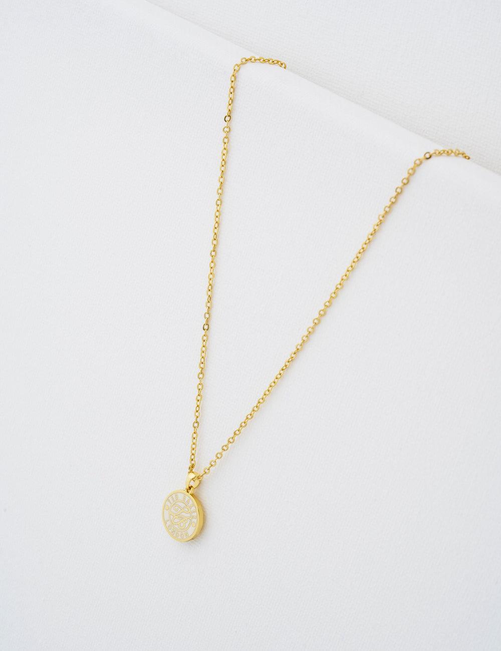Gold Ted Baker MONELLA - Monogram Logo Coin Pendant Women Necklaces | Canada  NAZ-043816