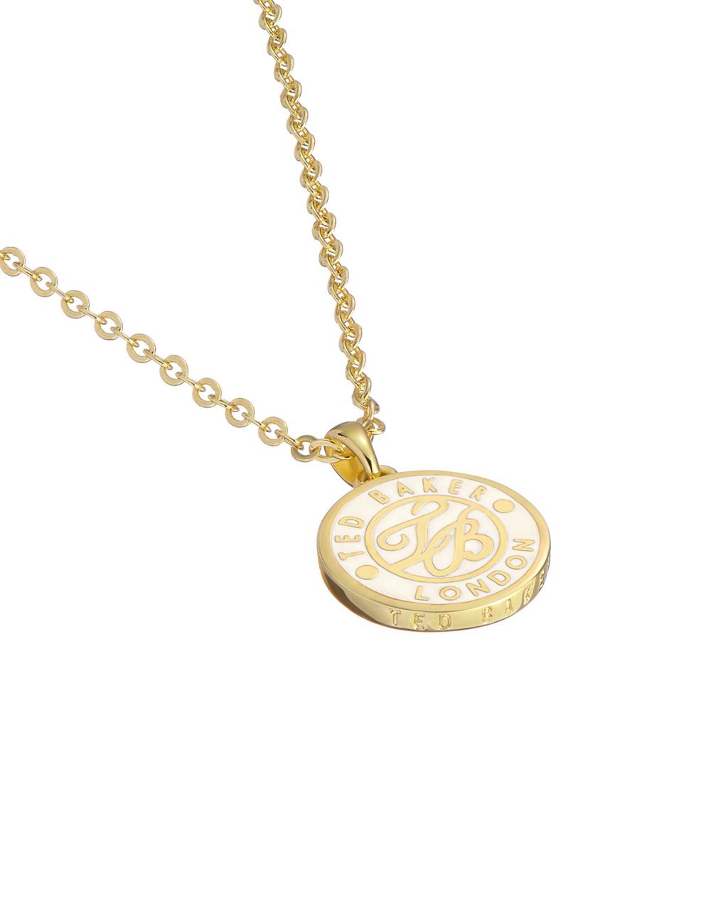 Gold Ted Baker MONELLA - Monogram Logo Coin Pendant Women Necklaces | Canada  NAZ-043816