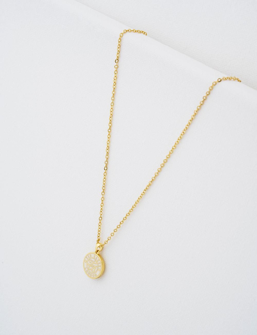 Gold Ted Baker MONELLA - Monogram Logo Coin Pendant Women Necklaces | Canada  NAZ-043816