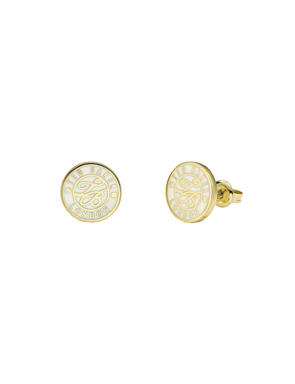 Gold Ted Baker MONLIA - Monogram Logo Stud Women Earrings | Canada  JUW-841260