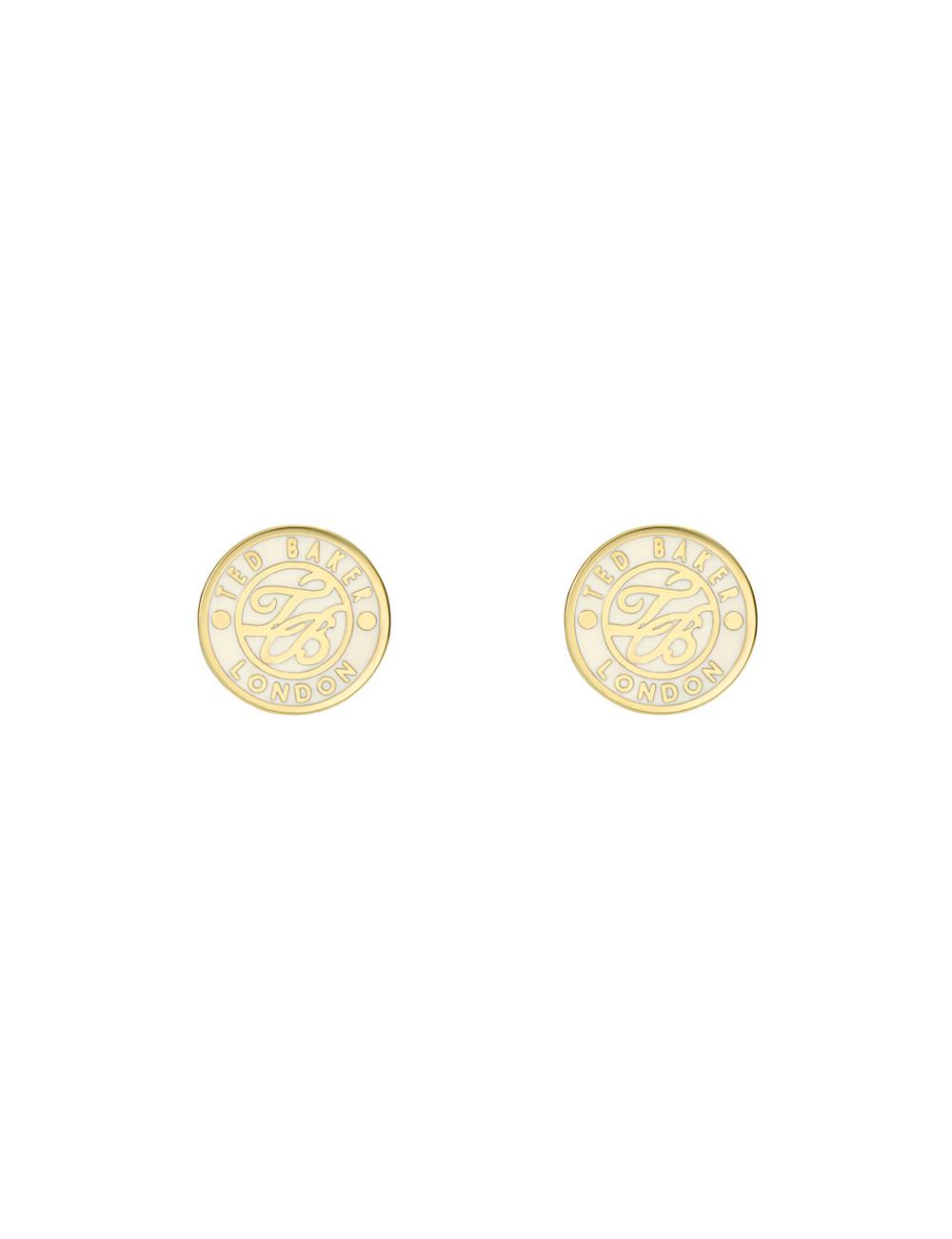 Gold Ted Baker MONLIA - Monogram Logo Stud Women Earrings | Canada  JUW-841260