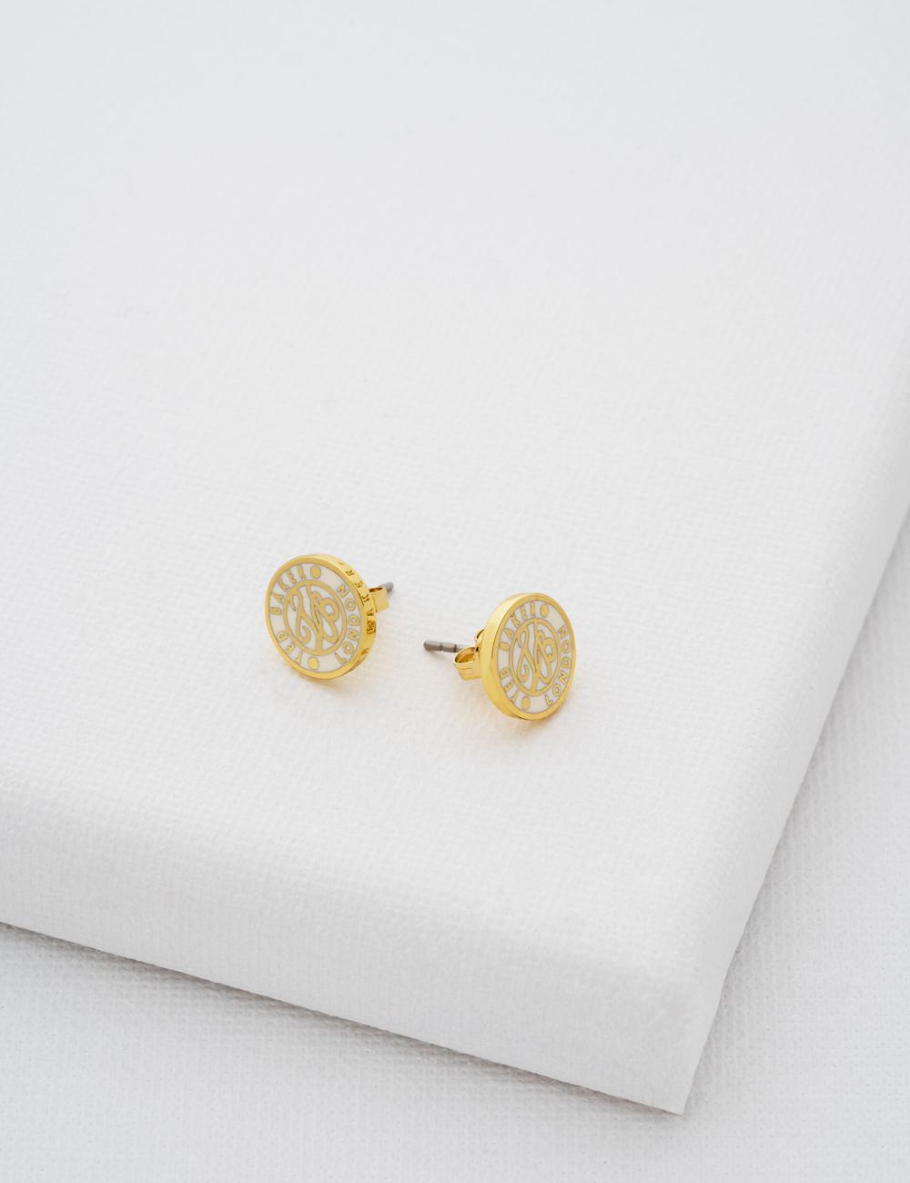 Gold Ted Baker MONLIA - Monogram Logo Stud Women Earrings | Canada  JUW-841260