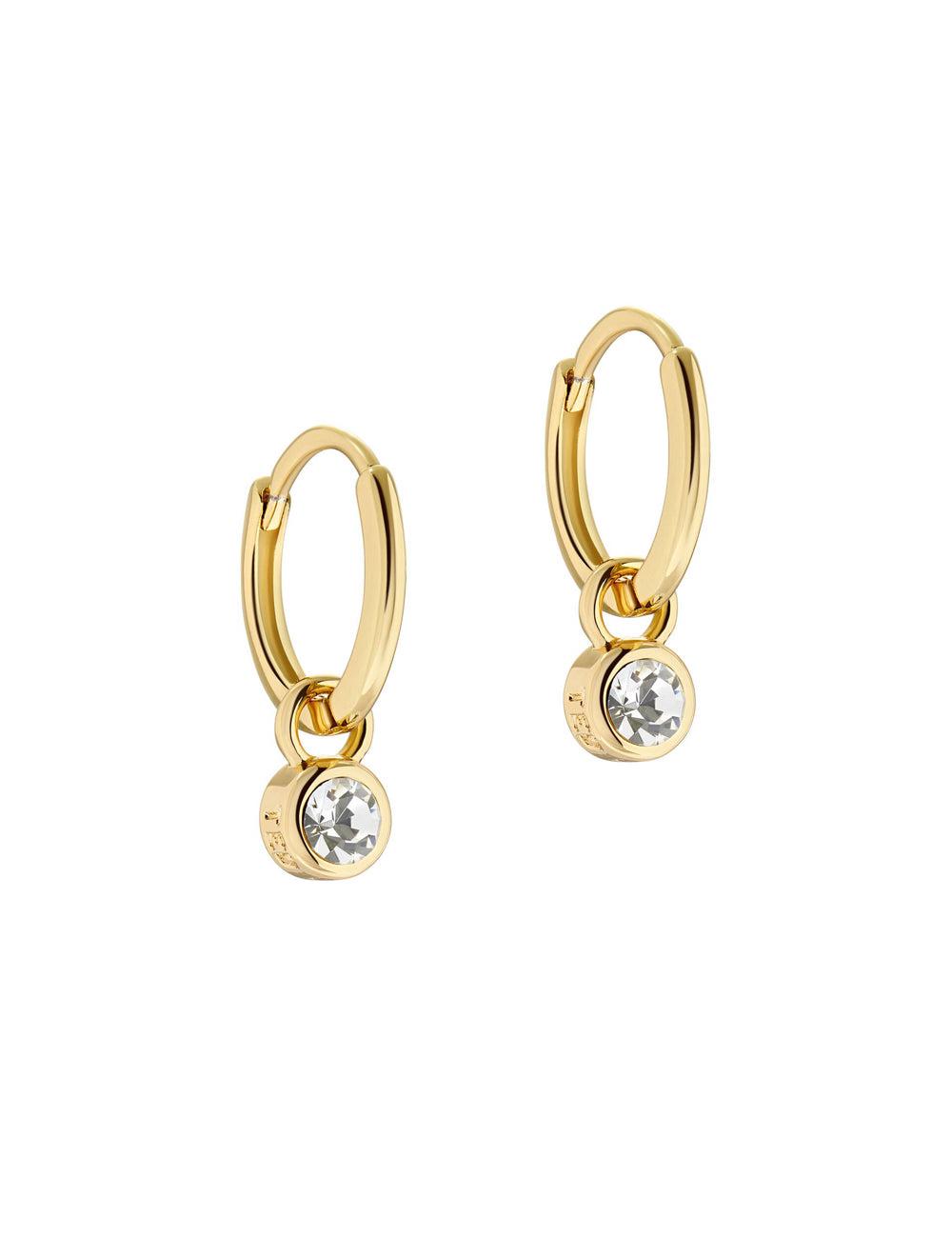 Gold Ted Baker SINALAA - Crystal Pendant Huggie Women Earrings | Canada  TDS-576320