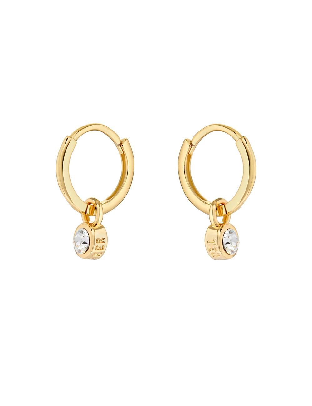 Gold Ted Baker SINALAA - Crystal Pendant Huggie Women Earrings | Canada  TDS-576320