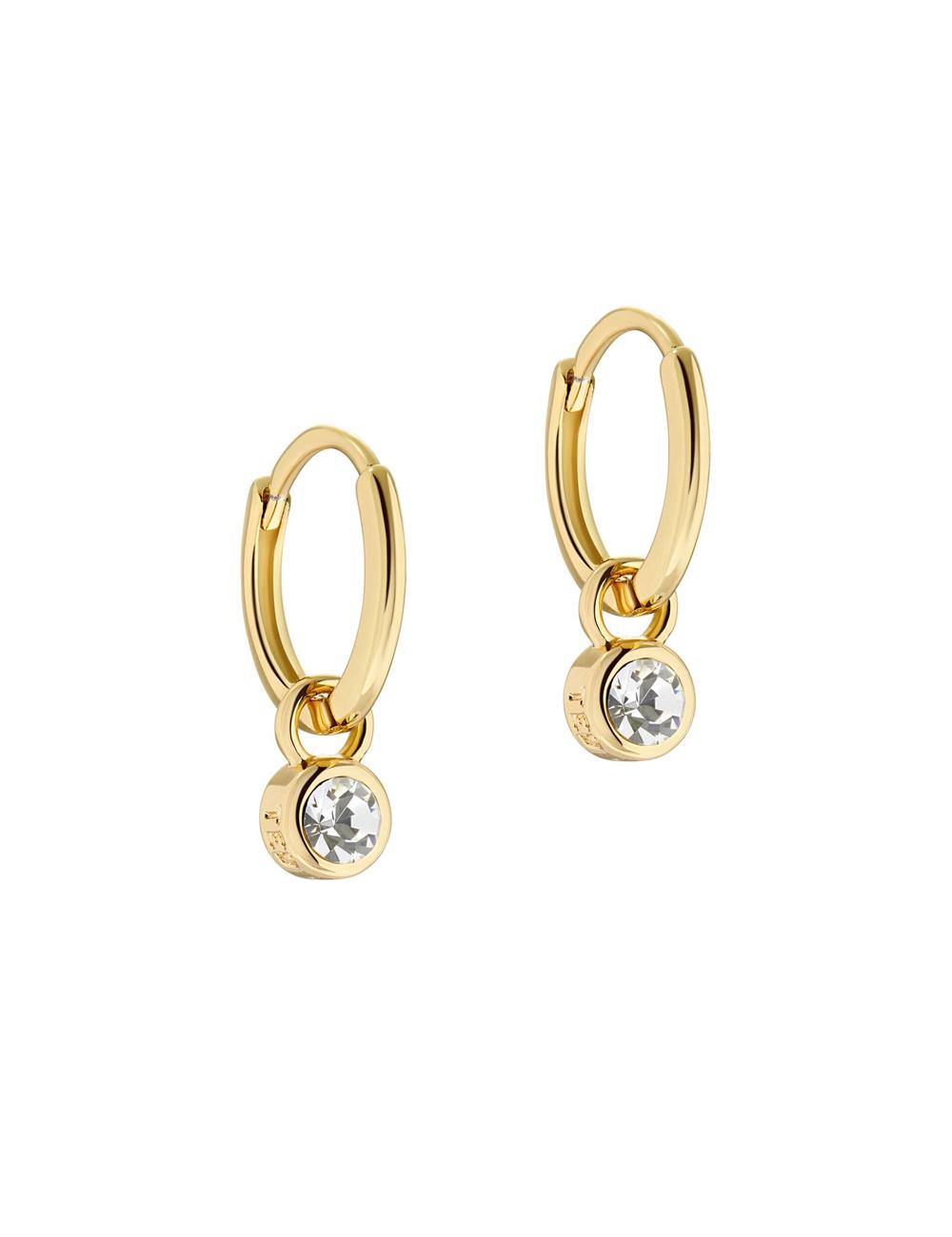 Gold Ted Baker SINALAA - Crystal Pendant Huggie Women Earrings | Canada  TDS-576320