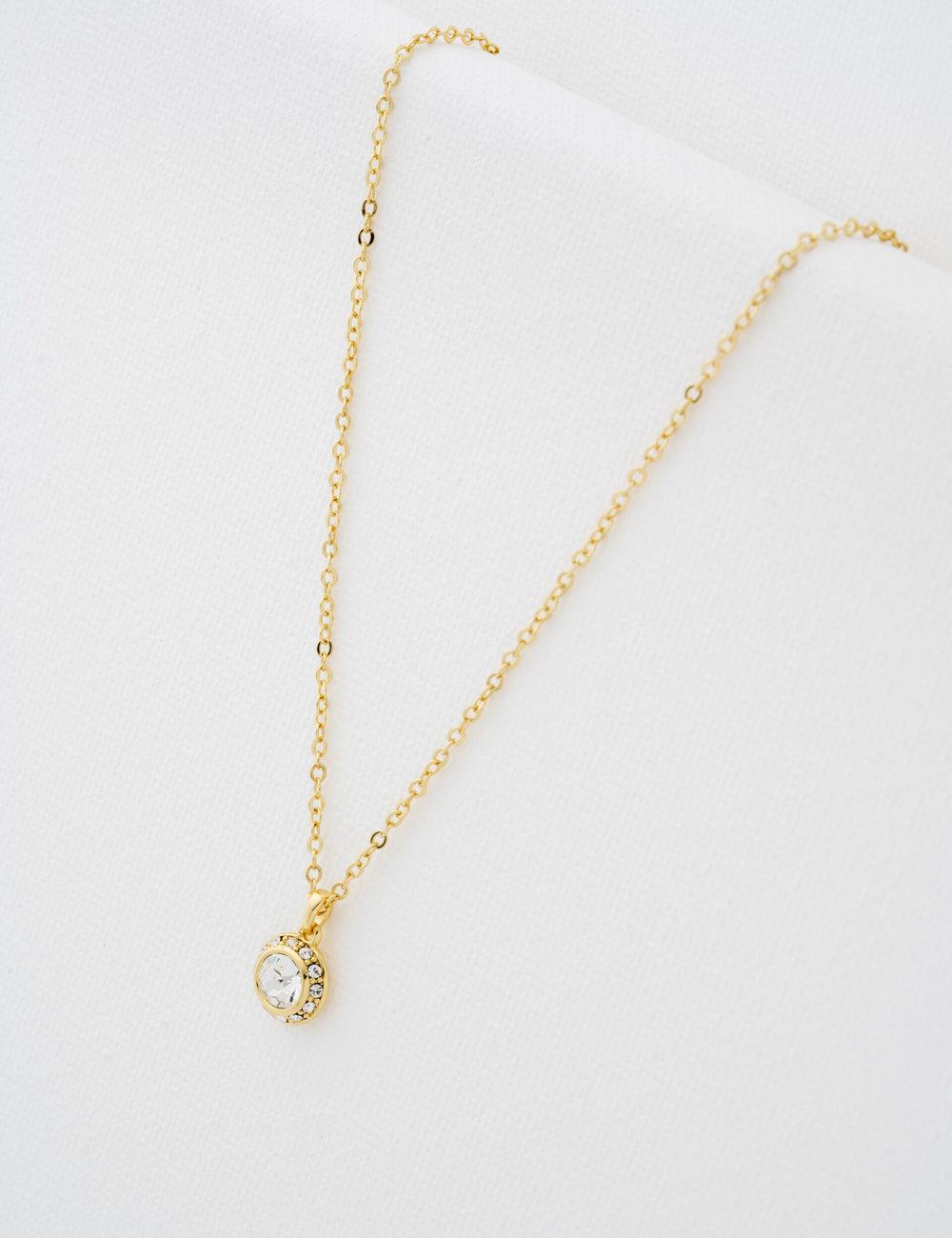 Gold Ted Baker SOLTELL - Solitaire Sparkle Crystal Pendant Women Necklaces | Canada  TLZ-912043
