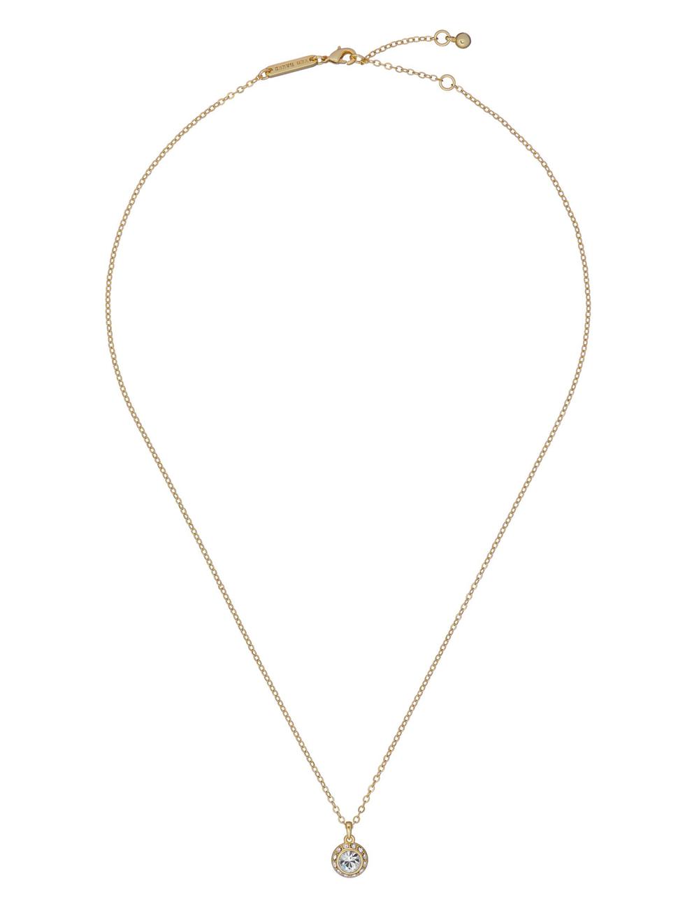Gold Ted Baker SOLTELL - Solitaire Sparkle Crystal Pendant Women Necklaces | Canada  TLZ-912043
