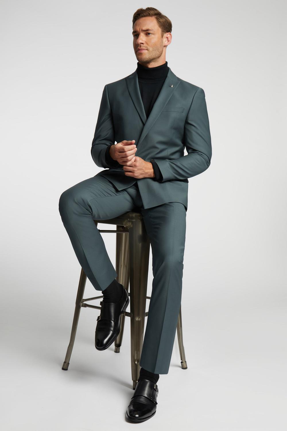 Green Ted Baker LUNANTS - Wool Blend Slim Suit Men Trousers | Canada  GCO-726038