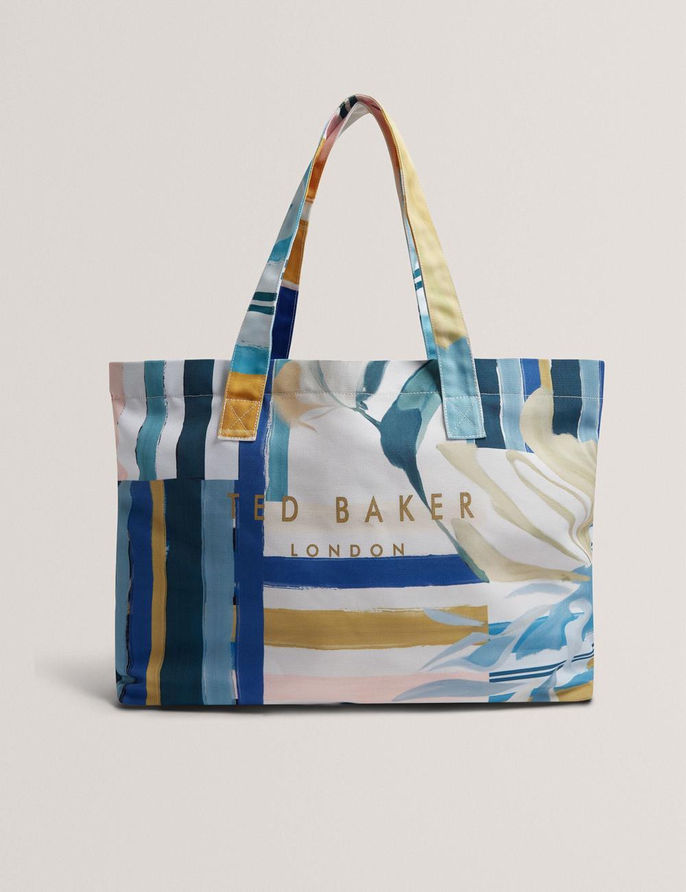 Green Ted Baker SHELYSS - Printed Beach & Flip Flops Set Women Tote Bags | Canada  SNJ-142963