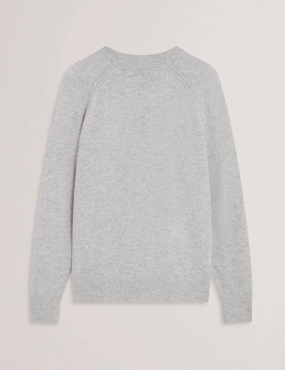 Grey Ted Baker GLANT - Cashmere Cable Detail Crew Neck Men Jumpers | Canada  AJX-107594