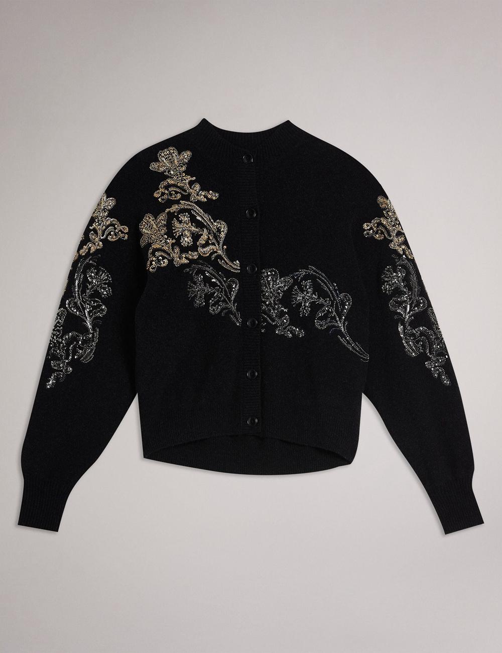 Grey Ted Baker JENIIYY - Sequin Embellished Wool Bomber Women Cardigans | Canada  TPR-398275