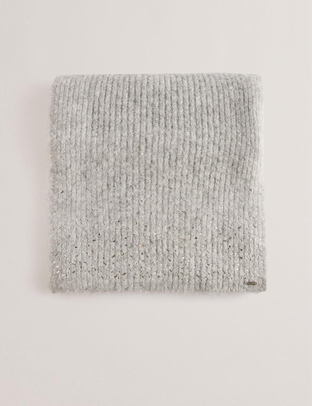 Grey Ted Baker KERIISA - Scattered Rhinestone Knitted Women Scarves | Canada  GOU-512703