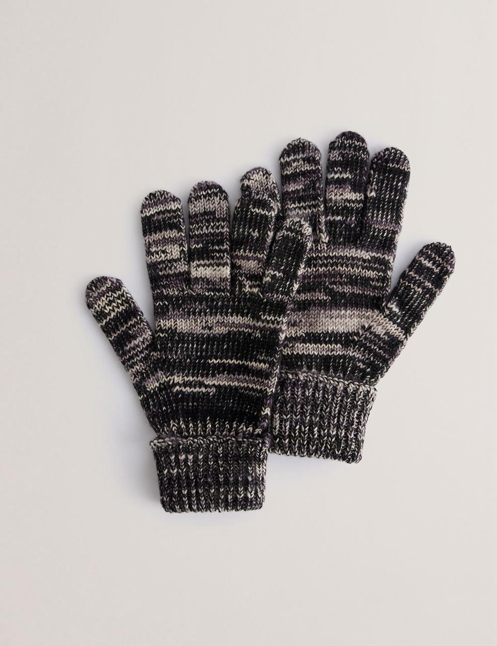 Grey Ted Baker PERCIYS - Marl Knit Ribbed Cuff Men Gloves | Canada  EVD-154623