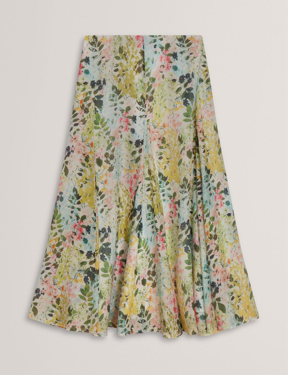 Ivory Ted Baker AZULLA - Floral A-Line Woven Women Midi Skirts | Canada  WJF-867052