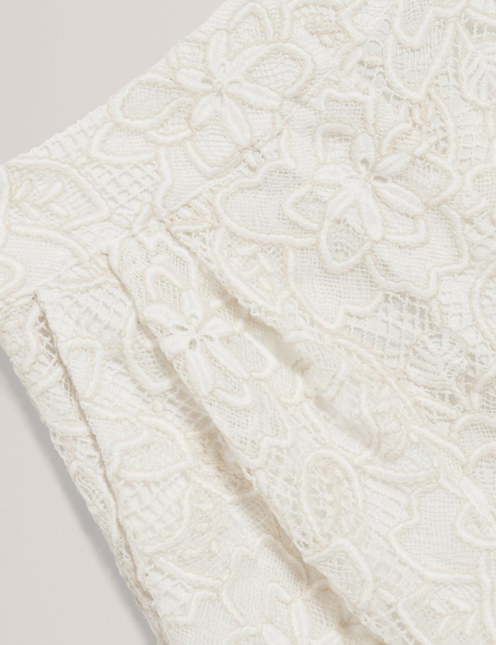 Ivory Ted Baker BOWIA - Lace High Waisted Tailored Women Shorts | Canada  TWP-387415