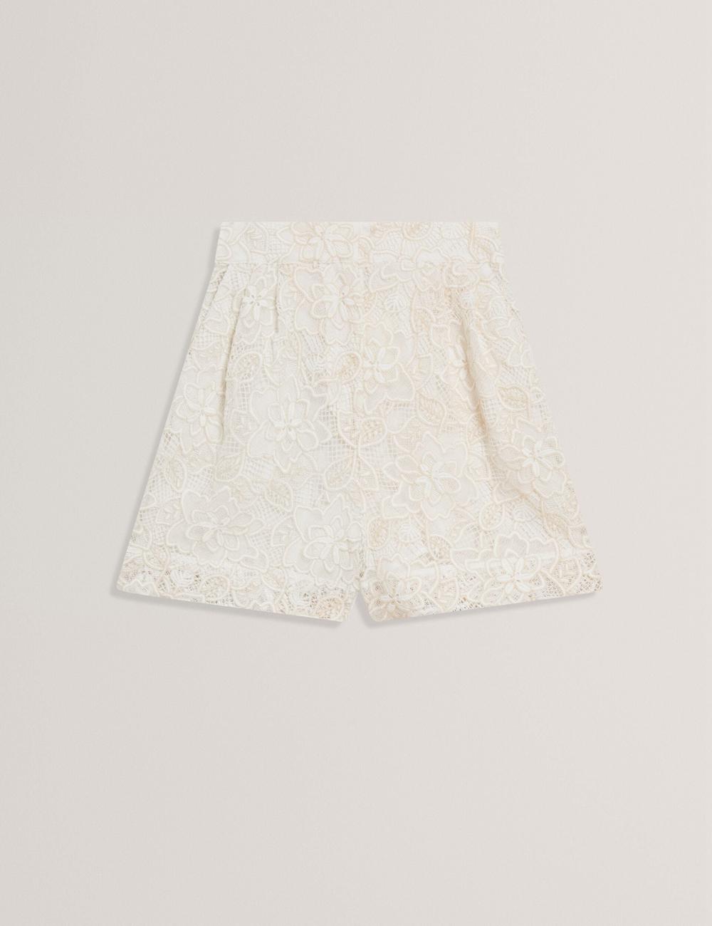 Ivory Ted Baker BOWIA - Lace High Waisted Tailored Women Shorts | Canada  TWP-387415