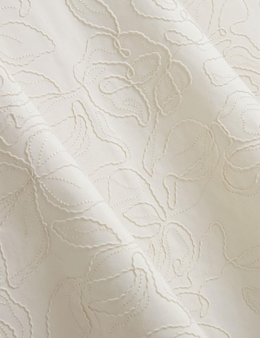 Ivory Ted Baker CLODAA - Embroidered Short Sleeve Skater Women Mini Dresses | Canada  WHZ-768320