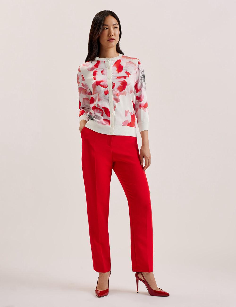 Ivory Ted Baker DARCIYY - Printed Front 3/4 Sleeve Women Cardigans | Canada  XFK-694730