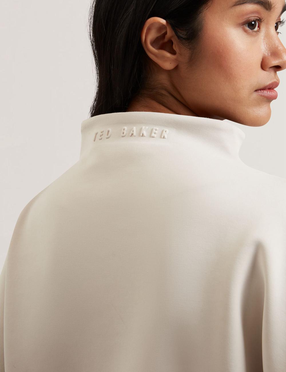 Ivory Ted Baker HALIYY - Funnel Neck Boxy Short Sleeve Women Sweatshirts | Canada  NUY-468925