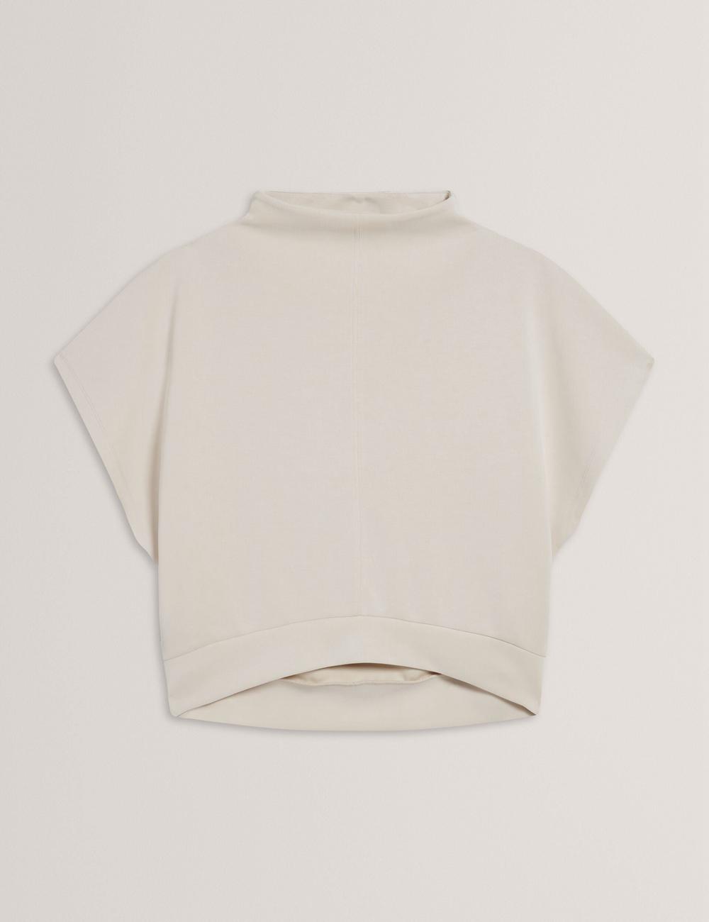 Ivory Ted Baker HALIYY - Funnel Neck Boxy Short Sleeve Women Sweatshirts | Canada  NUY-468925