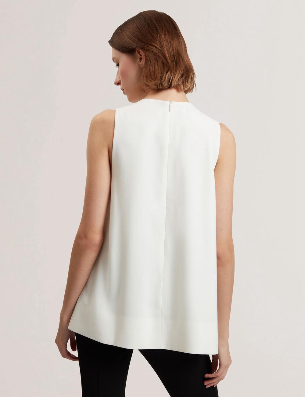 Ivory Ted Baker ICANA - Draped Front Asymmetric Sleeveless Women Tops | Canada  WIC-029635