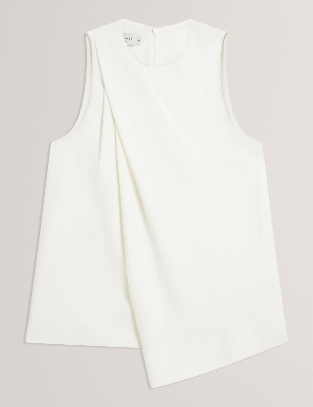 Ivory Ted Baker ICANA - Draped Front Asymmetric Sleeveless Women Tops | Canada  WIC-029635