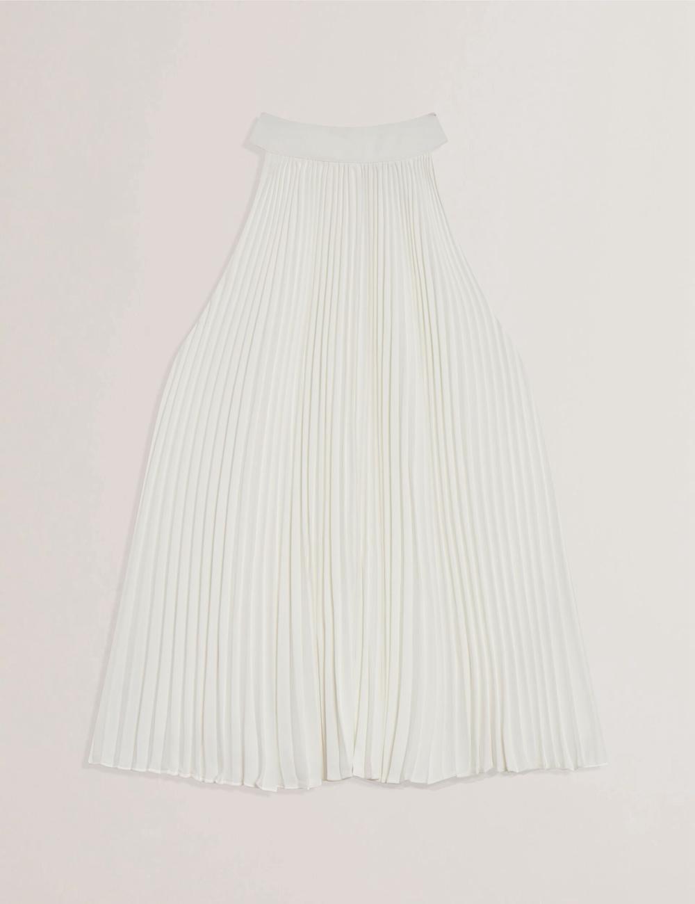 Ivory Ted Baker JAMAYA - High Halter Neck Pleated Sleeveless Women Tops | Canada  UDY-758492