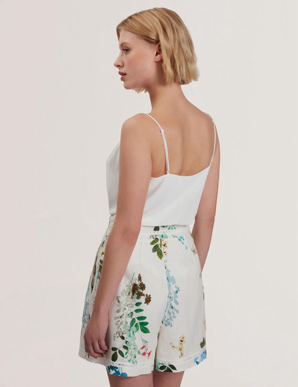 Ivory Ted Baker LULEA - Chiffon Detail V-Neck Strappy Cami Women Tops | Canada  NTO-621039