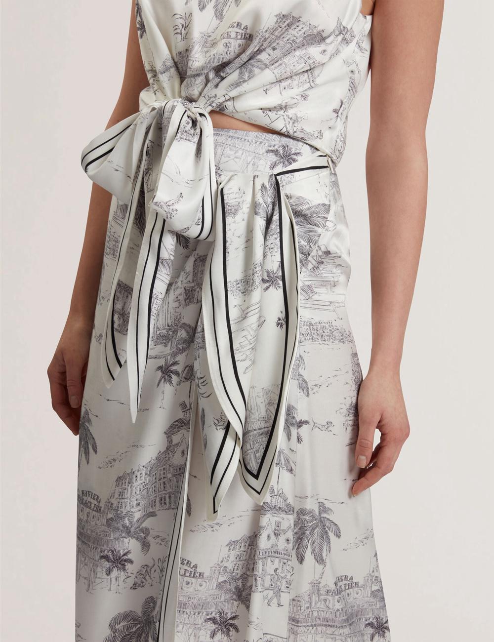 Ivory Ted Baker MELVA - Printed Detail Wrap Women Midi Skirts | Canada  FHE-970831