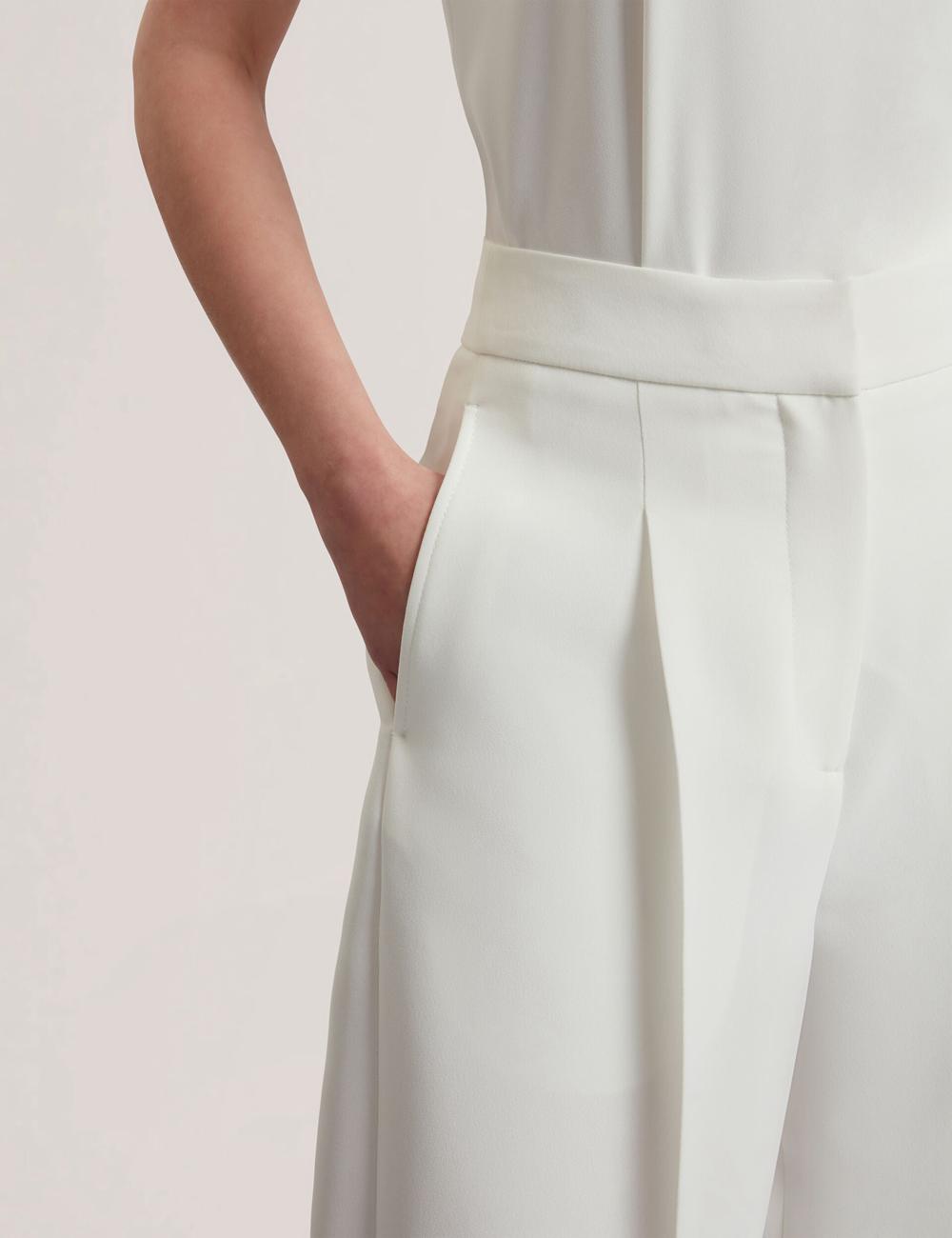 Ivory Ted Baker MORRIAT - Barrel Leg Woven Tailored Women Trousers | Canada  OFL-197648