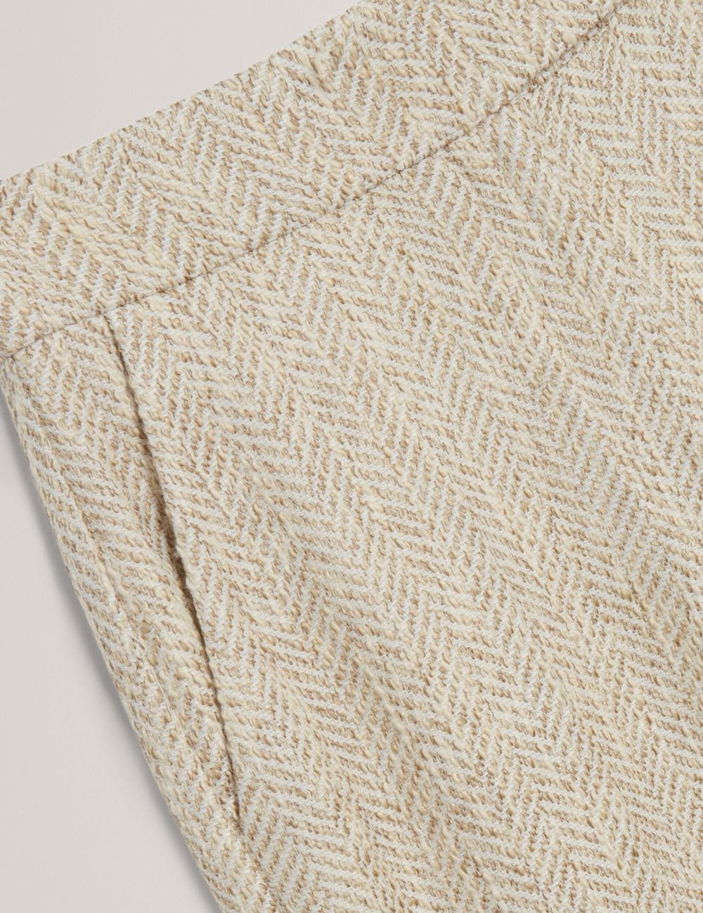 Ivory Ted Baker VULPAT - Boucle Herringbone Wide Leg Tailored Women Trousers | Canada  GXE-389576