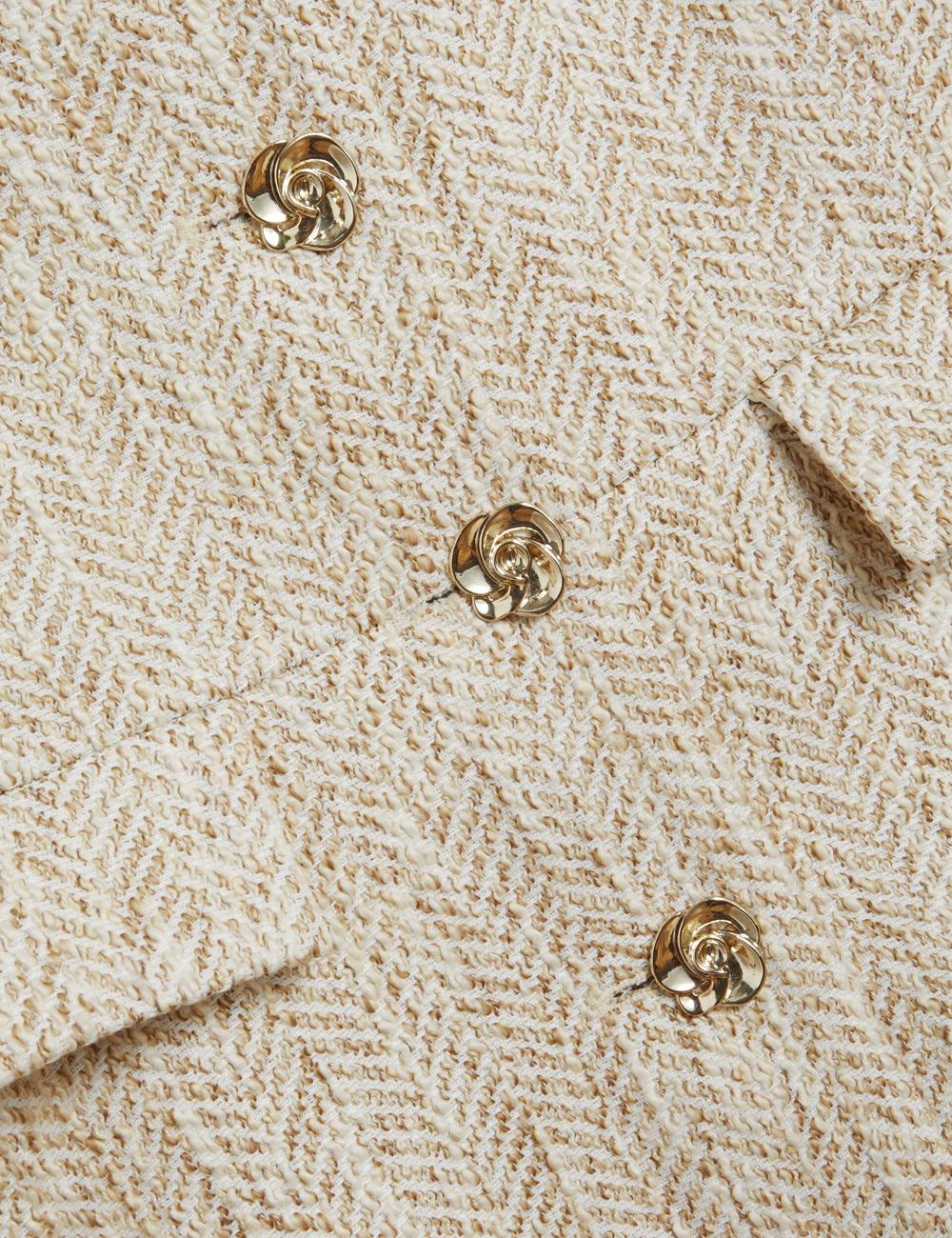 Ivory Ted Baker VULPAW - Boucle Herringbone Fitted Women Suit Waistcoat | Canada  BKR-158360