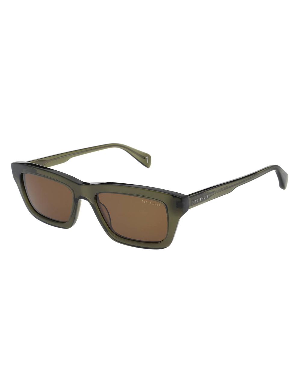Khaki Green Ted Baker ARTHUR - Chunky Rectangle Acetate Men Sunglasses | Canada  ZRG-732456
