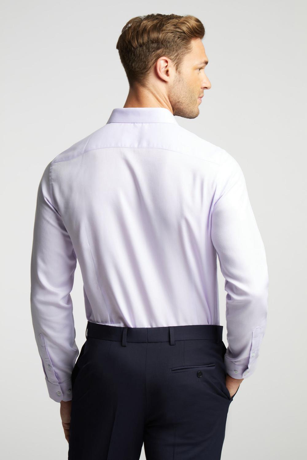 Lilac Ted Baker DALTON - Dobby Textured Cotton Slim Fit Men Formal Shirts | Canada  MRW-318760