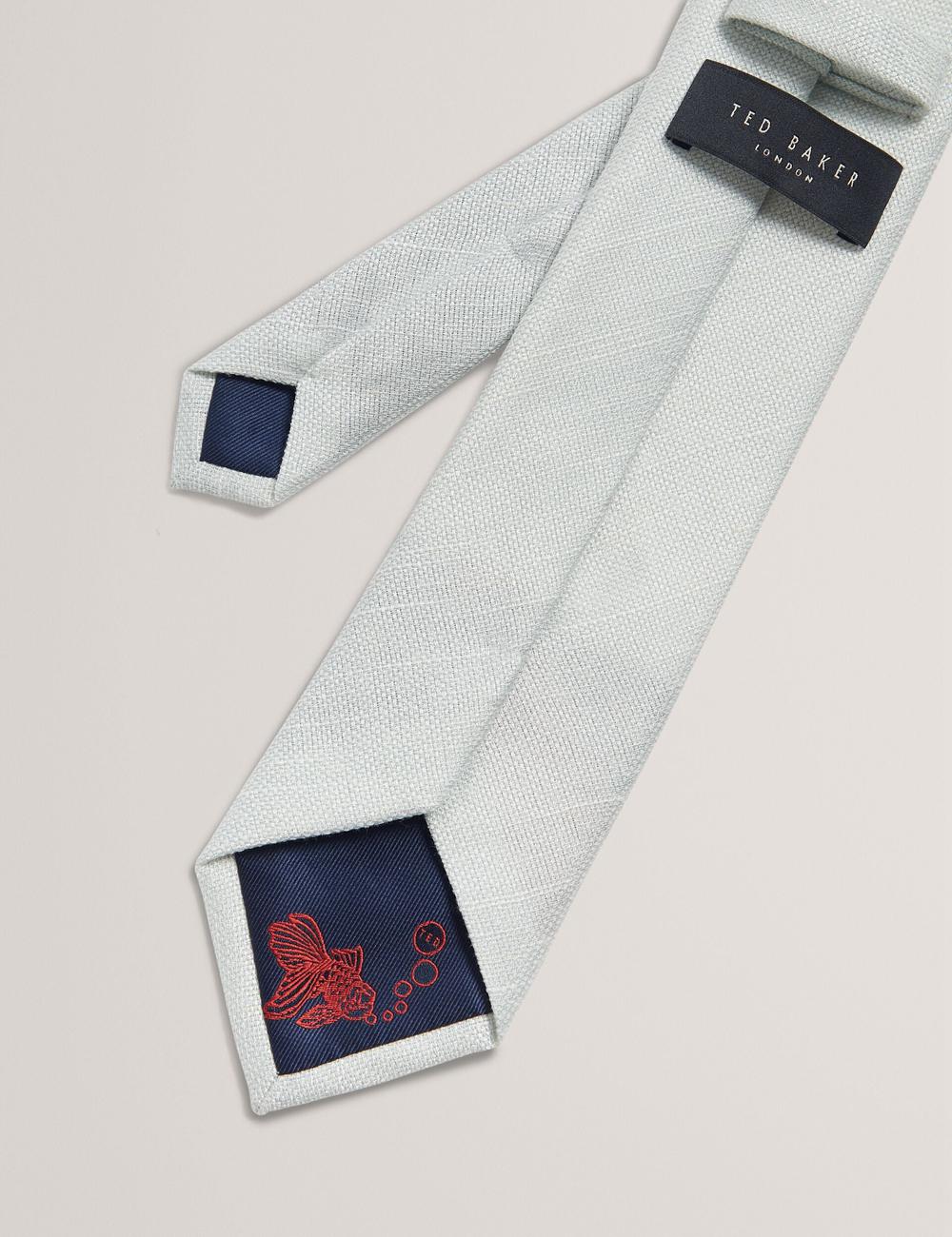 Lt-Green Ted Baker HAWKWEL - Linen Blend Woven Texture Men Ties | Canada  ZDK-875469