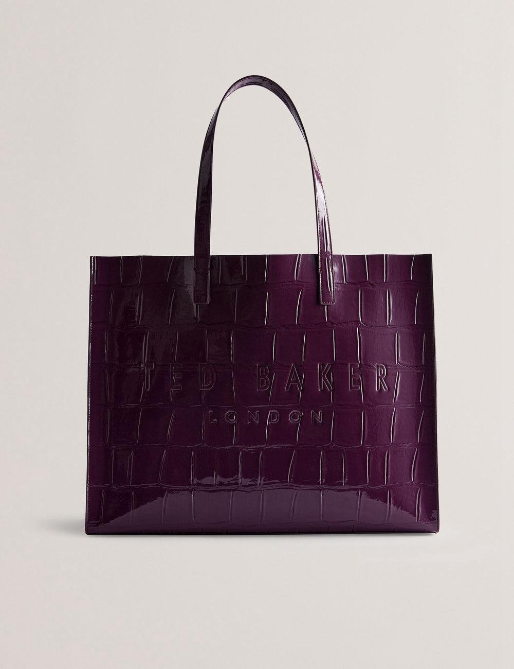 Maroon Ted Baker ALLICON - Wide Croc Effect Icon Women Tote Bags | Canada  WXO-471852