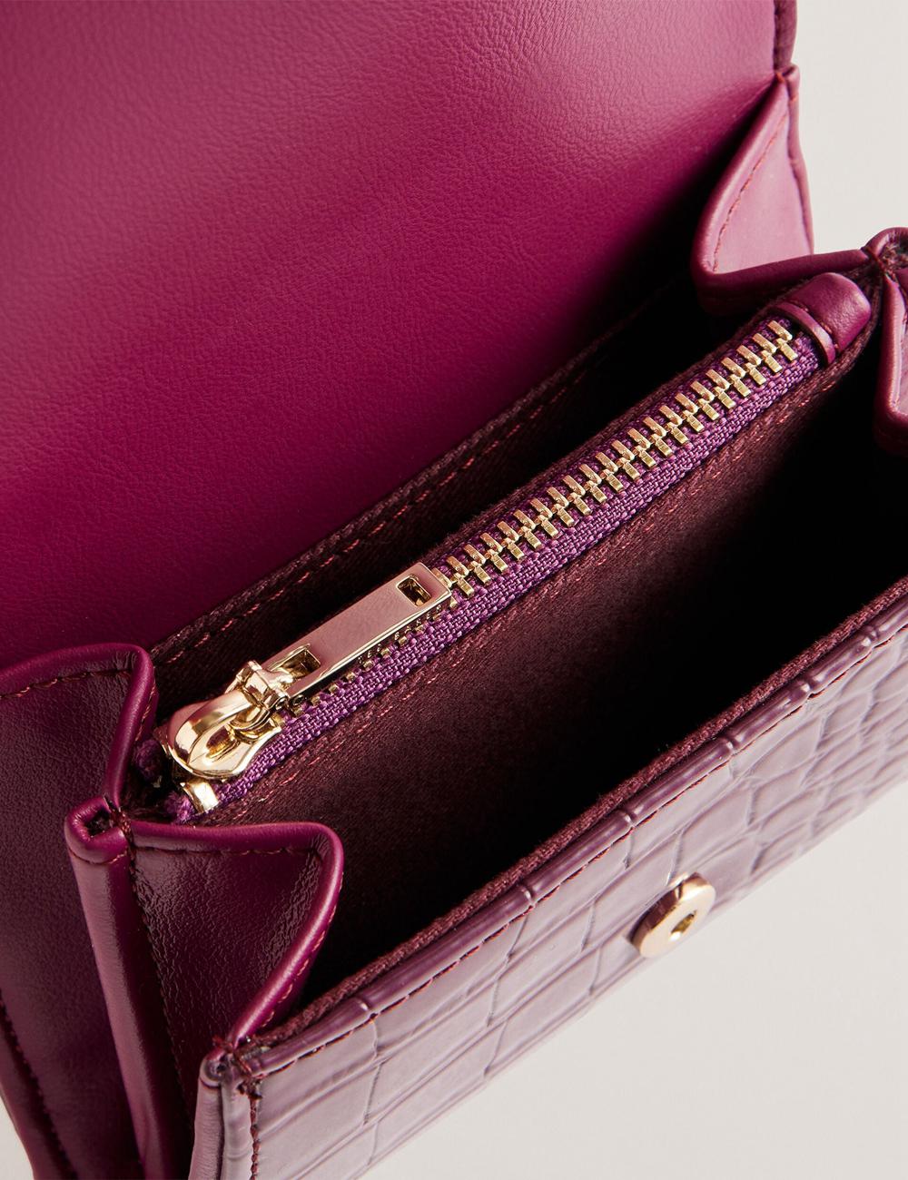 Maroon Ted Baker CONILYA - Croc Texture Fold Over Coin Women Purses | Canada  UXA-938270
