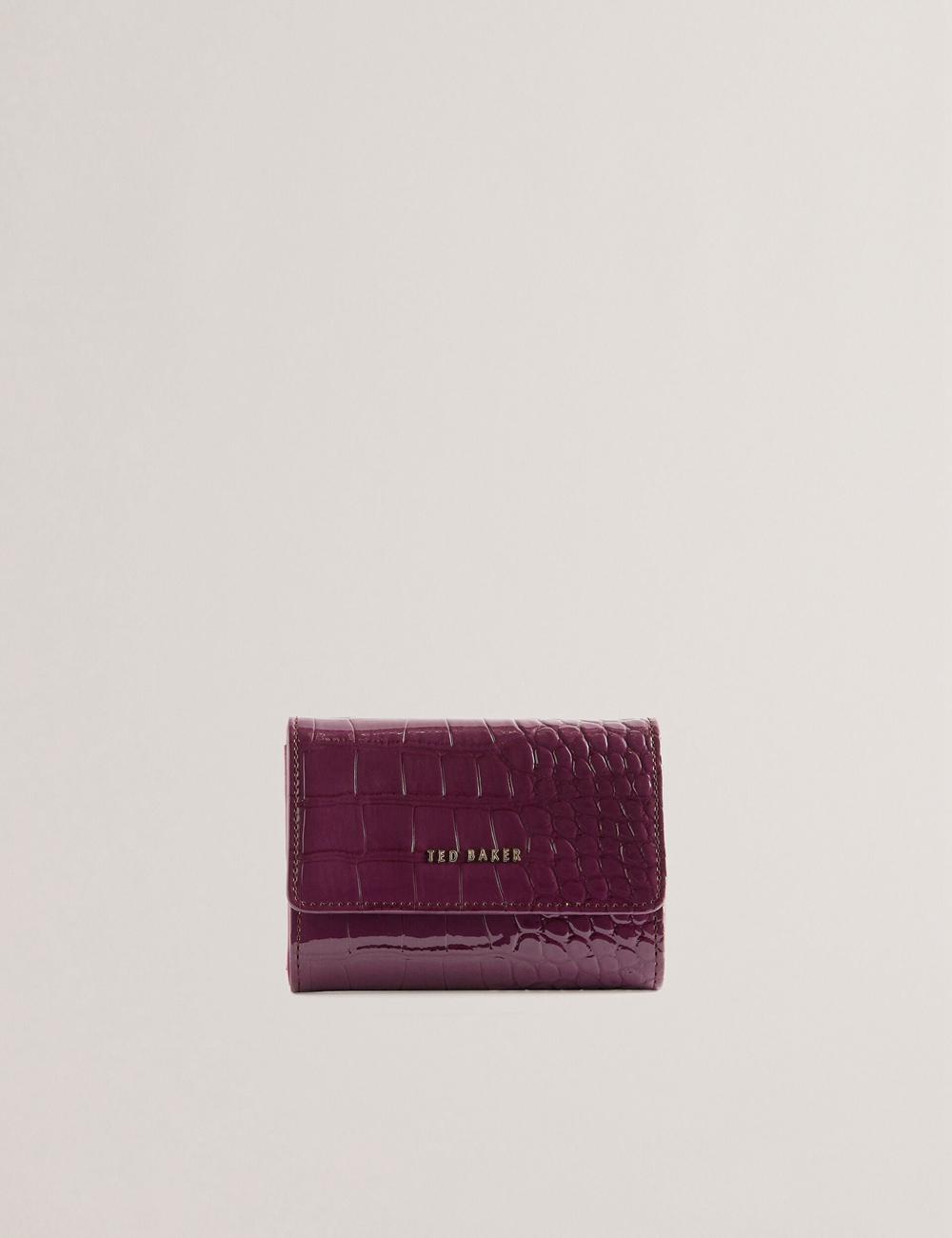 Maroon Ted Baker CONILYA - Croc Texture Fold Over Coin Women Purses | Canada  UXA-938270