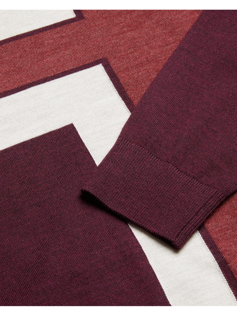 Maroon Ted Baker ROIKA - Colour Block Crew Neck Wool Men Jumpers | Canada  CRP-850236