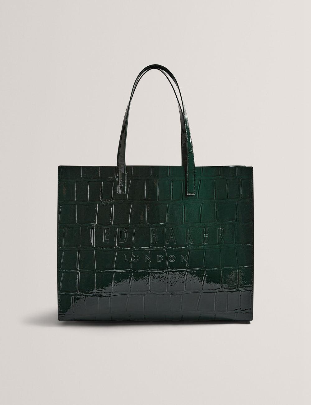 Mid-Green Ted Baker ALLICON - Patent Croc Effect Wide Women Tote Bags | Canada  ZTJ-027615