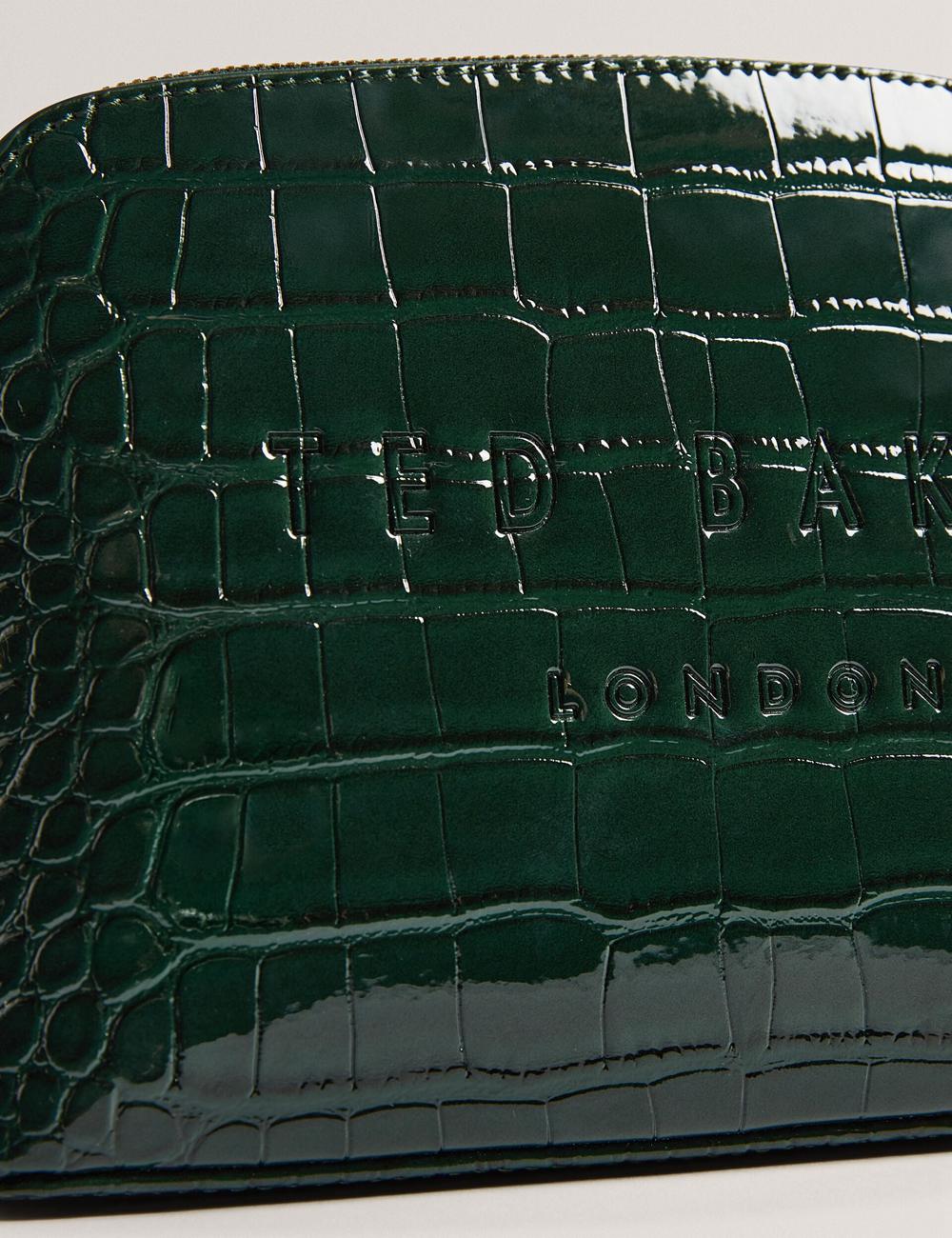 Mid-Green Ted Baker CROCALA - Croc Effect Faux Leather Women Make-Up Bags | Canada  DIO-678930