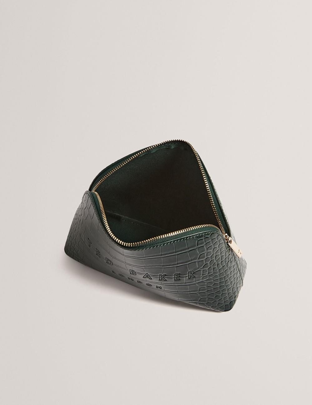 Mid-Green Ted Baker CROCALA - Croc Effect Faux Leather Women Make-Up Bags | Canada  DIO-678930