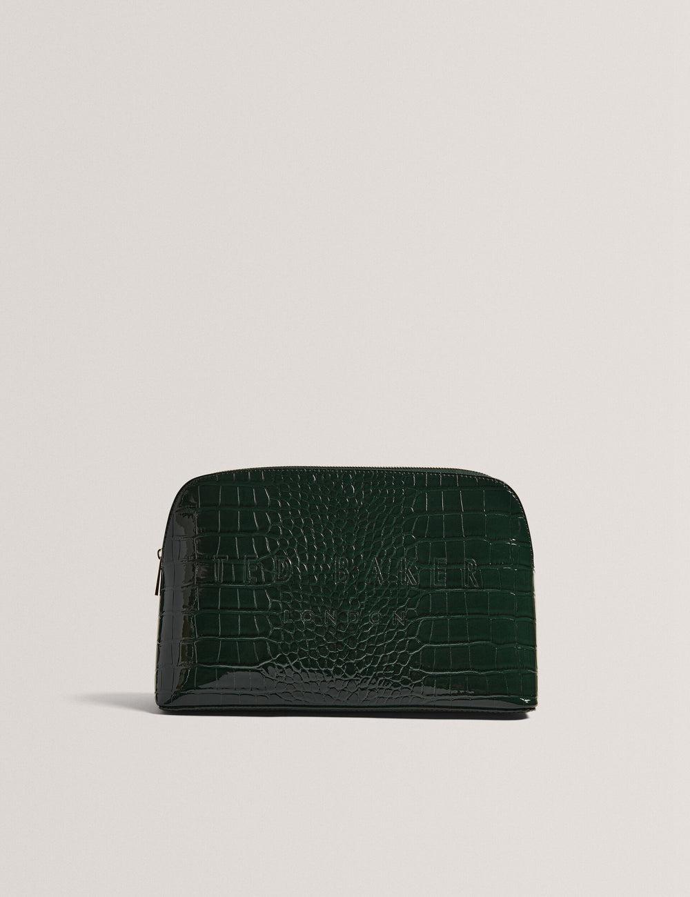 Mid-Green Ted Baker CROCANA - Croc Texture Faux Leather Women Wash Bags | Canada  BTJ-104859