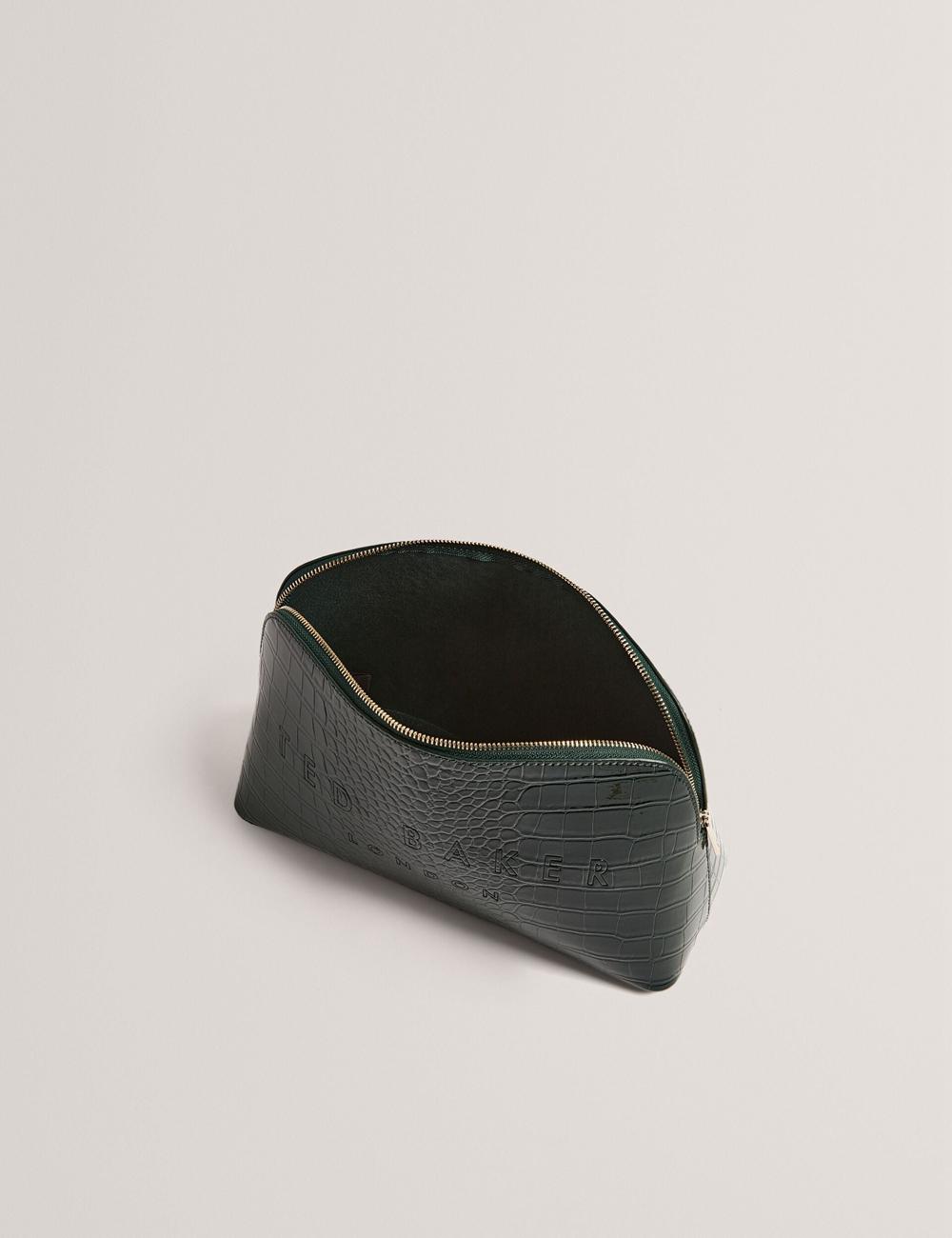 Mid-Green Ted Baker CROCANA - Croc Texture Faux Leather Women Wash Bags | Canada  BTJ-104859