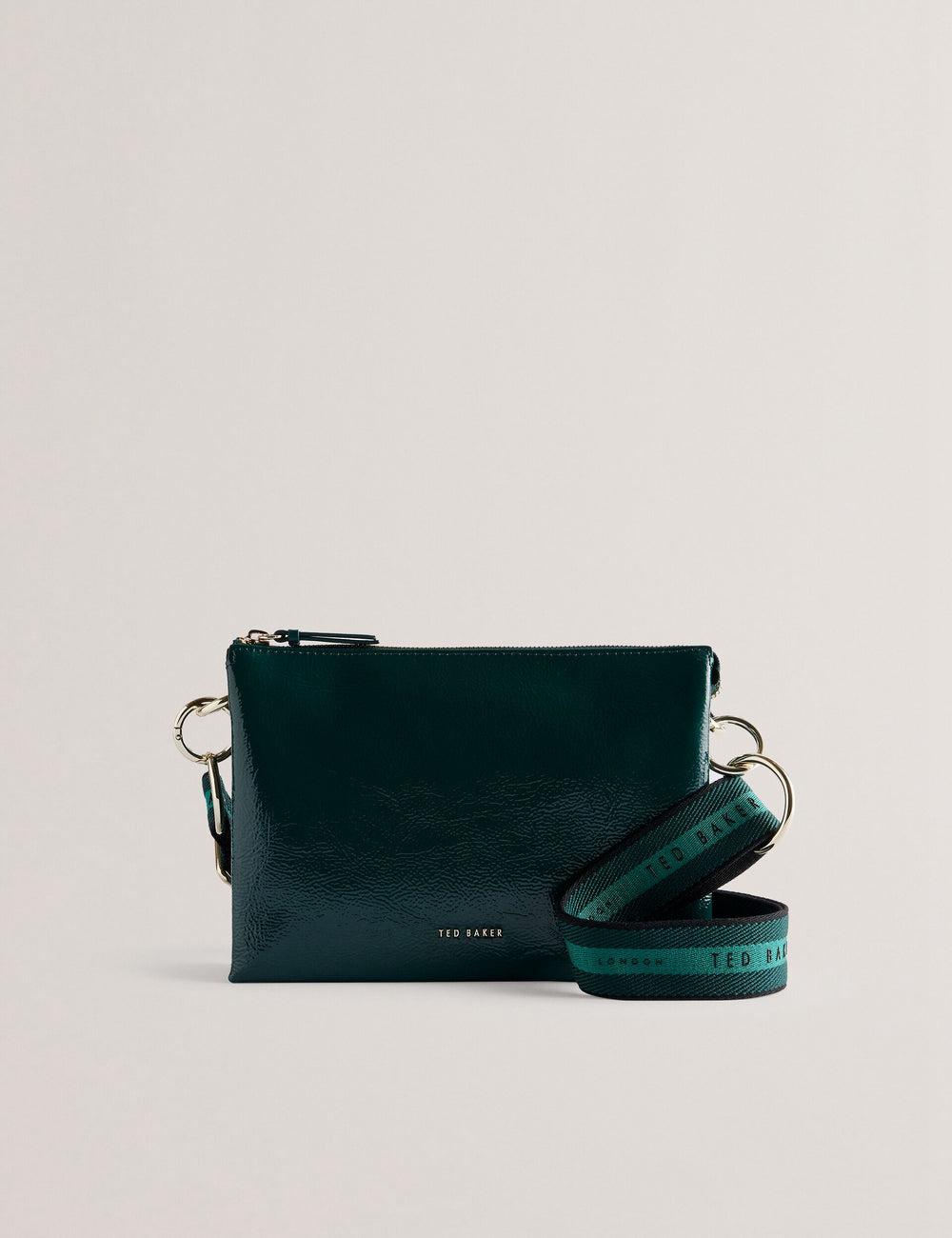 Mid-Green Ted Baker DAWCEY - Crinkled Patent Leather Women Crossbody Bags | Canada  LZT-120378