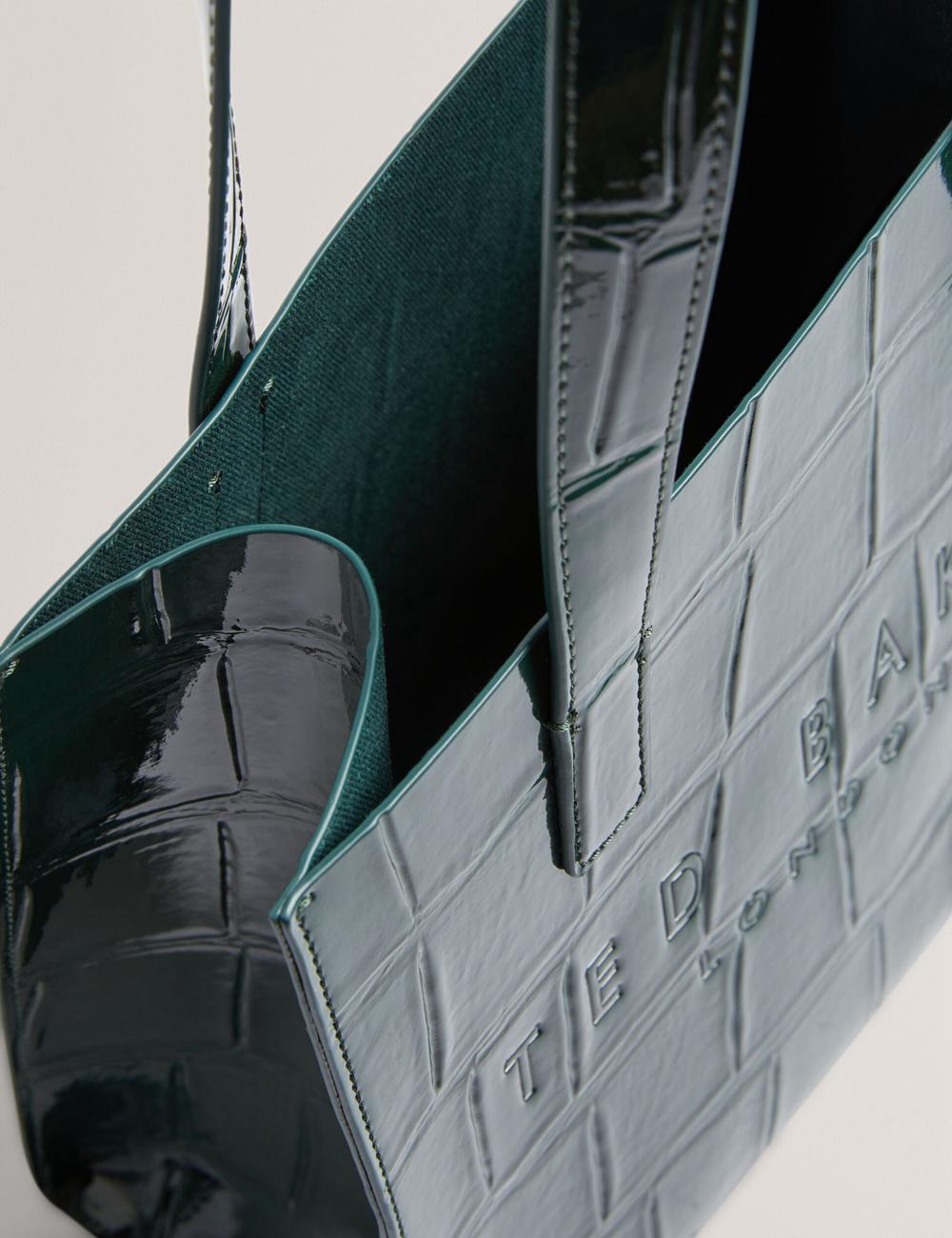 Mid-Green Ted Baker REPTCON - Croc Effect Small Women Tote Bags | Canada  HZN-846320